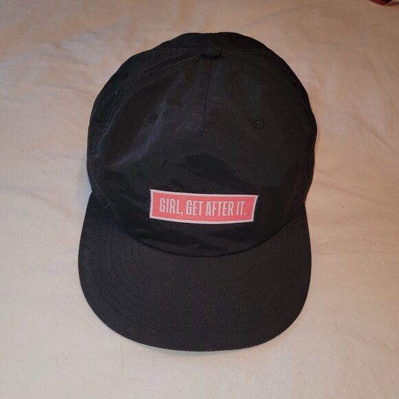 Girl, Get‎ After It. Hat Cap Womens Black Nylon Adjustable Snap Back Surf Beach - Picture 1 of 10